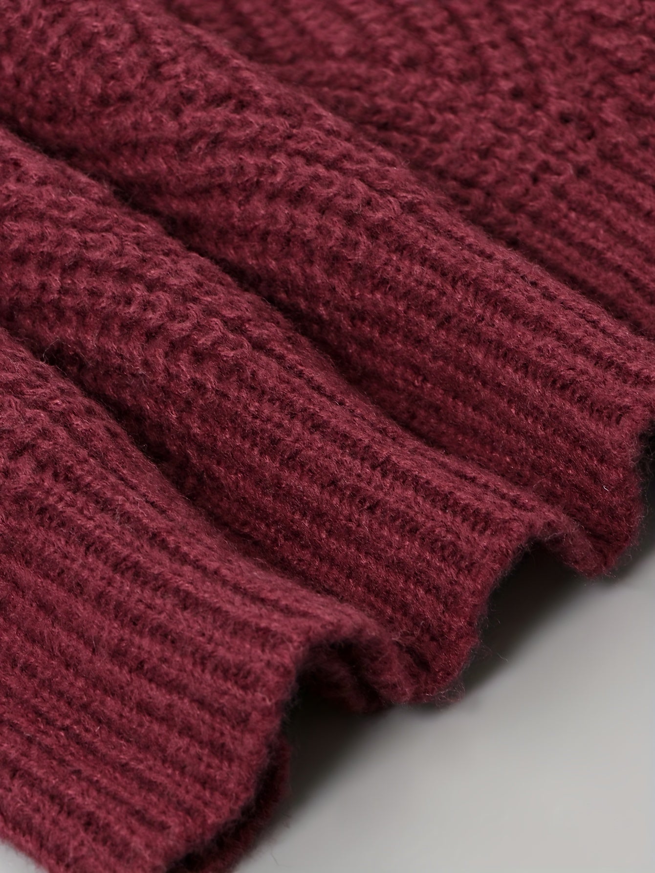 Solid Jacquard High Neck Jumper