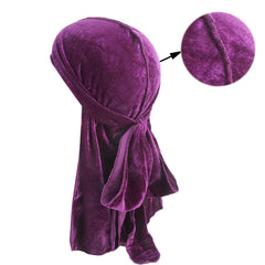 Velvet Durag For Waves Long Tie Waves Cap Men's Pirate Hat