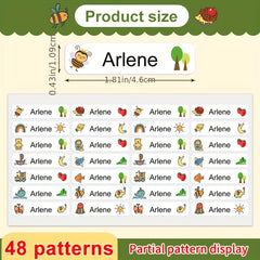 180pcs Custom Name Sticker Waterproof Label Transparent