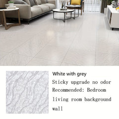 10pcs Marble Self Adhesive PVC Floor Tiles - Living Room Office Restaurant