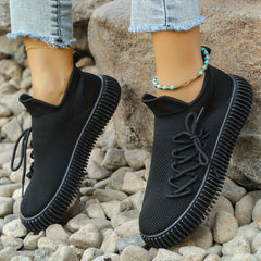 Knit Sneakers Lace-up Low Top Slip-On Sports Shoes
