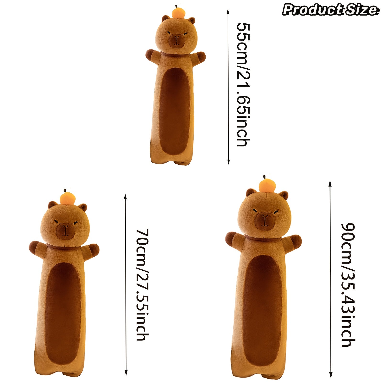 Capybara Plush Toy Soft Light Brown Stuffed Animal with Expressive Eyes