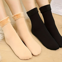 3 Pairs Fuzzy Socks Cozy & Warm Mid Tube Socks Women's Stockings