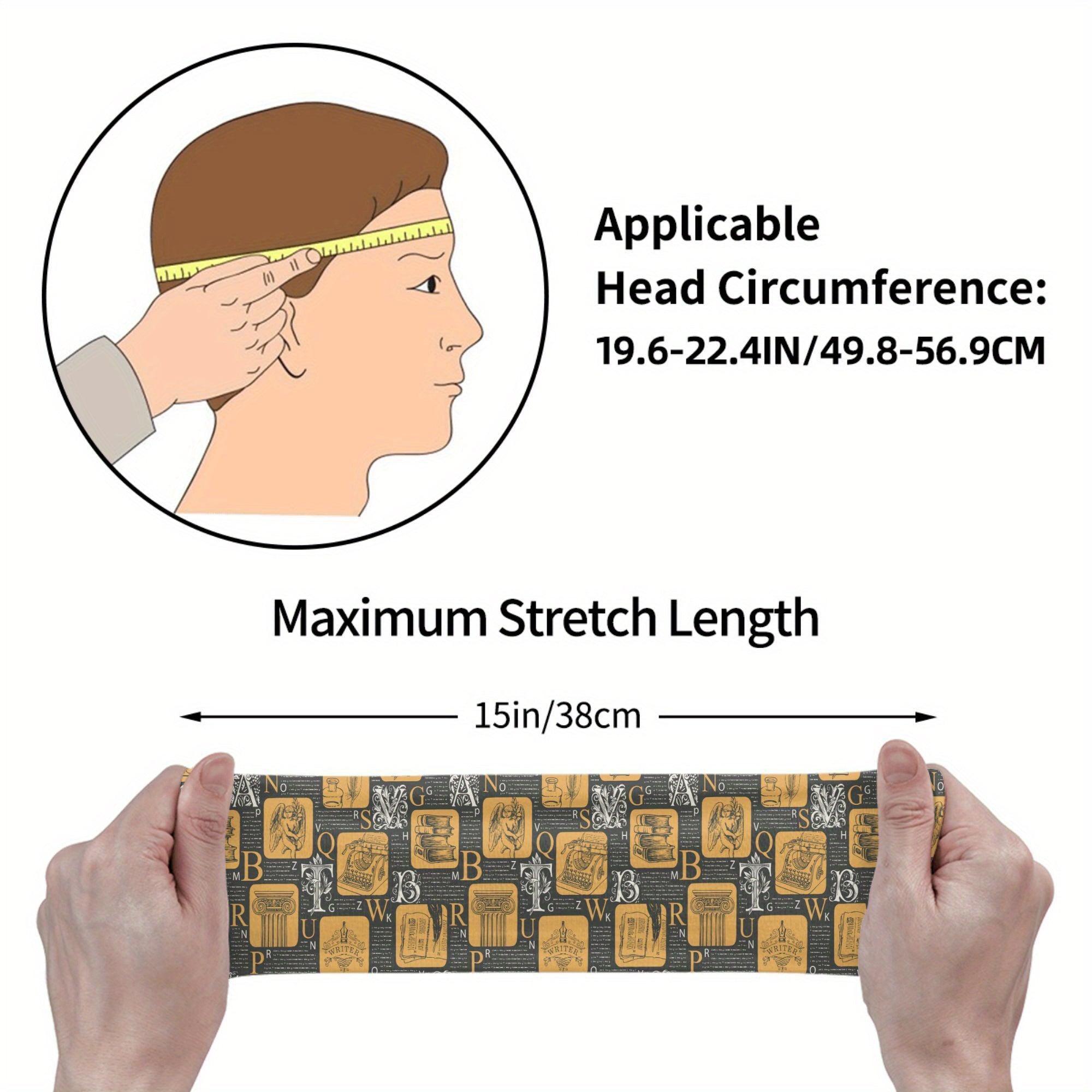 Vintage Breathable Headband with Golden Lettering for Sports & Casual Wear