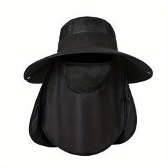 Outdoor Sunscreen Anti-mosquito Hat w/ Facecover for Camping Hiking Fishing