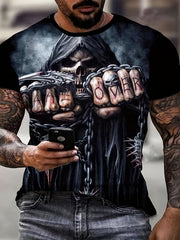 Men's Skeleton Graphic T shirt Casual 3D Print Tee
