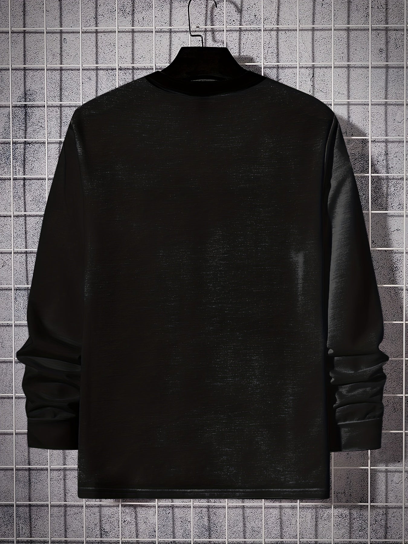 Small Town Print Men's Long Sleeve Vintage T-shirt for Autumn