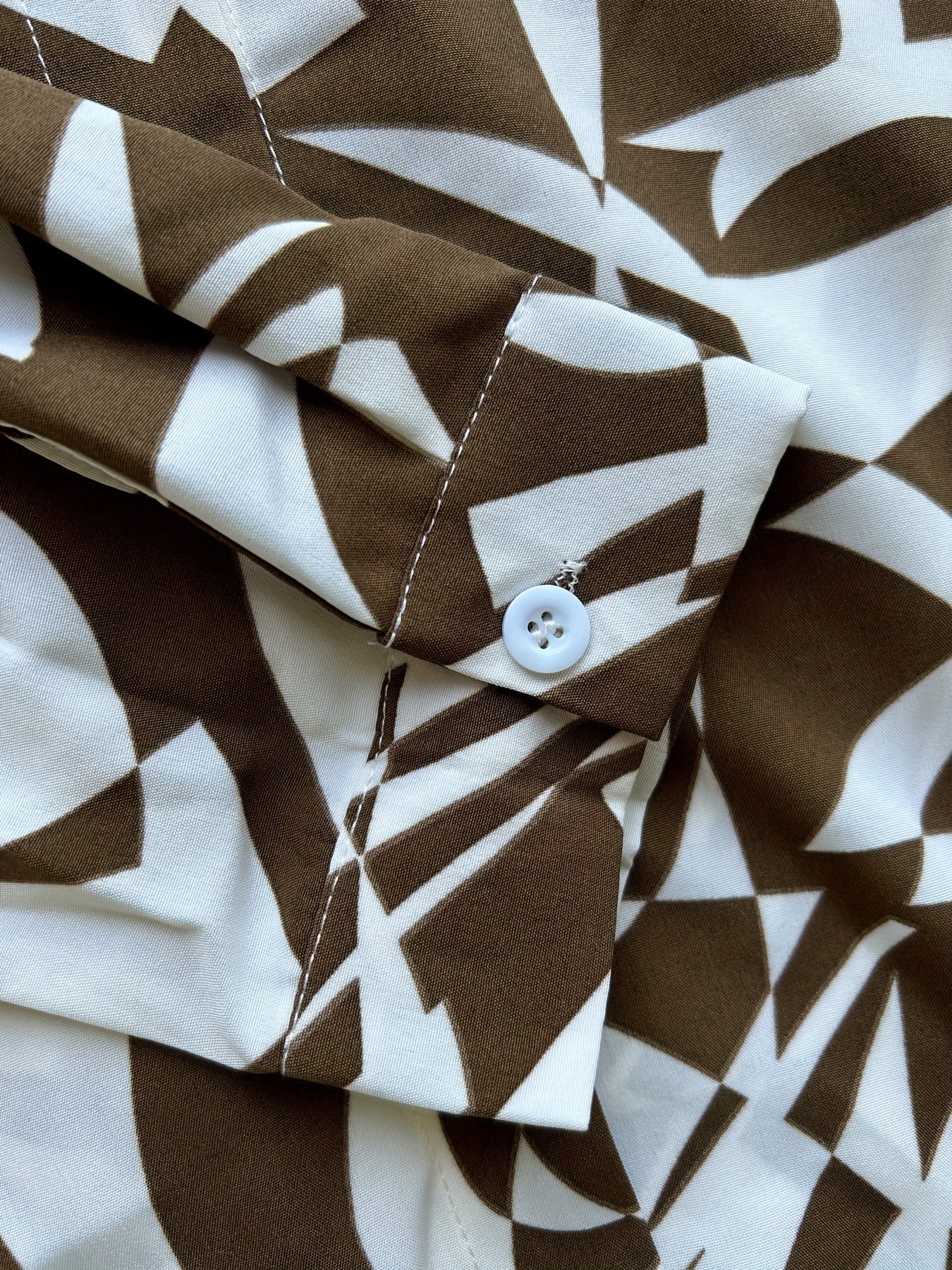 Print Long Sleeve Button-Up Collar Blouse