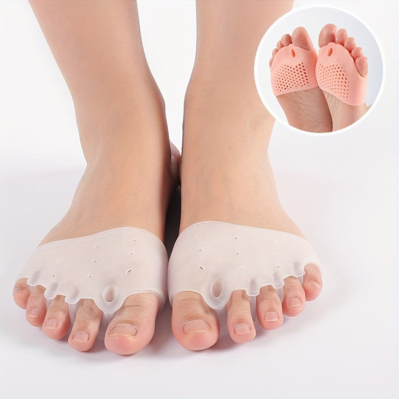 3 Pairs Silicone Forefoot Pad Toe Separators for Night and Home Use