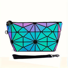 Geometric Luminous Purse Makeup Bag Handbag Roomy Cosmetic Bag Evening Bag