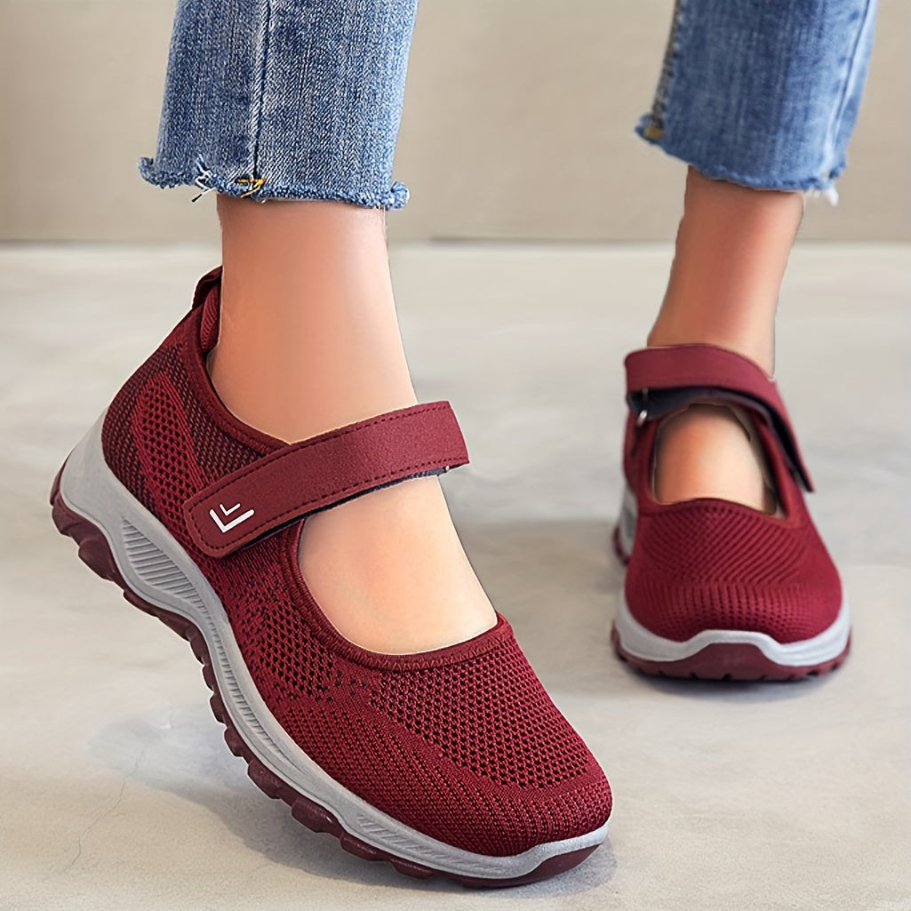 Breathable Backless Walking Shoes Hook & Loop Casual Sneakers Women's Footwear