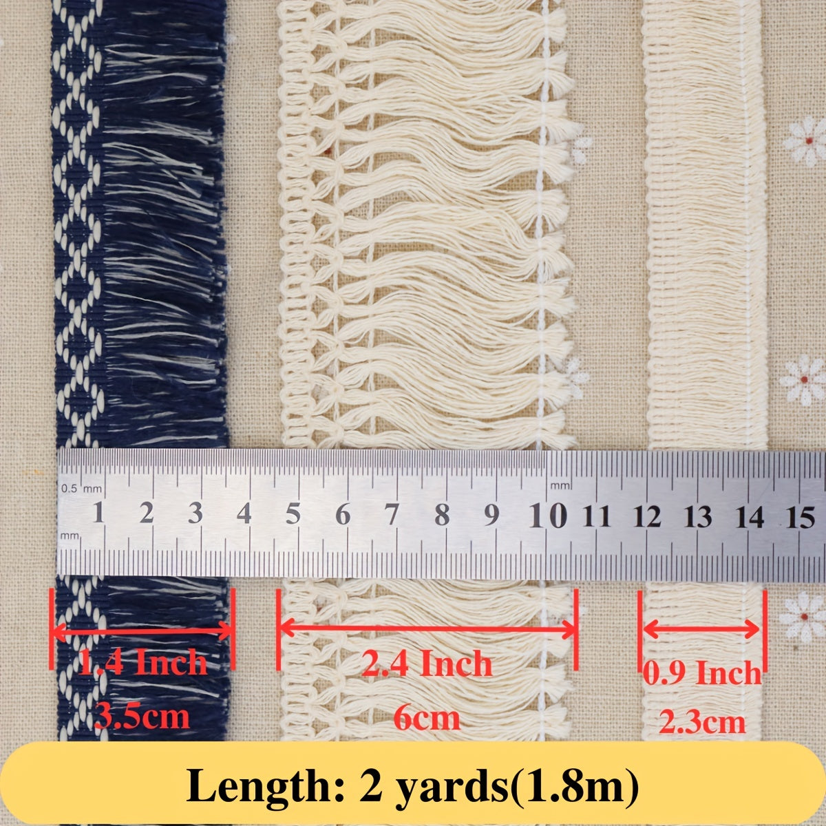 2 Yards Cotton Fringe Trim Tassel Lace For DIY Crafts Clothing Wedding