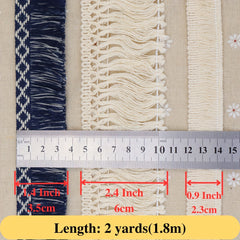 2 Yards Cotton Fringe Trim Tassel Lace For DIY Crafts Clothing Wedding