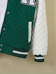 Girls R Letter Block Baseball Jacket Long Sleeve Spring Autumn