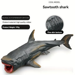 Realistic Shark Model Bite Resistant PVC Collectible Toy w/ Detailed Markings