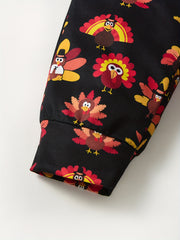 Turkey Pattern Kid's Pajamas 2pcs Sweatshirt & Sweatpants Set