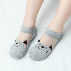 5 Pairs Girls Cartoon Short Boat Socks for Kids Summer