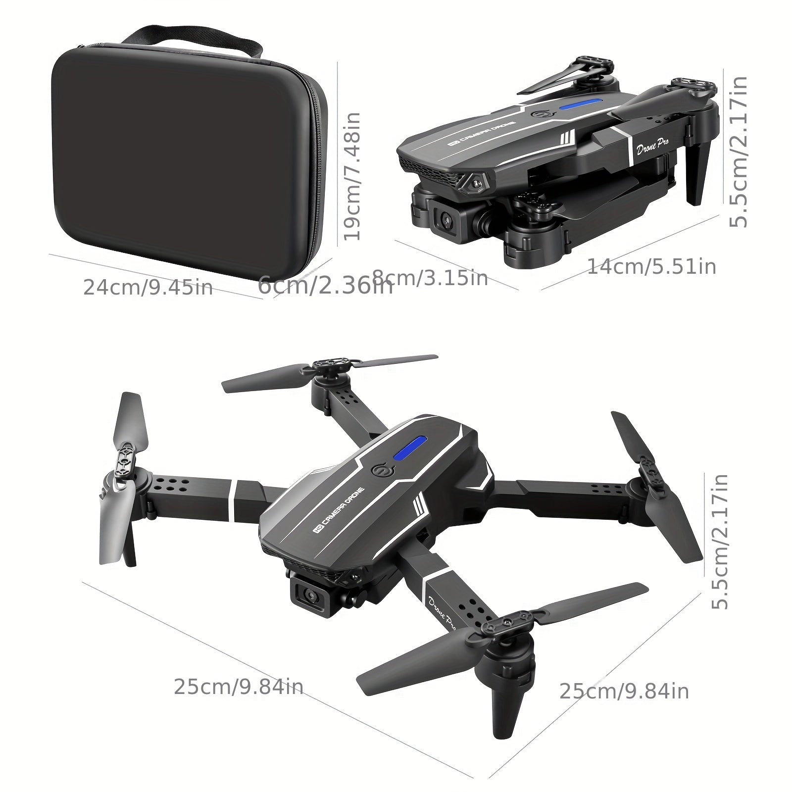 E88 Quadcopter UAV Drone Altitude Hold Dual HD Cameras