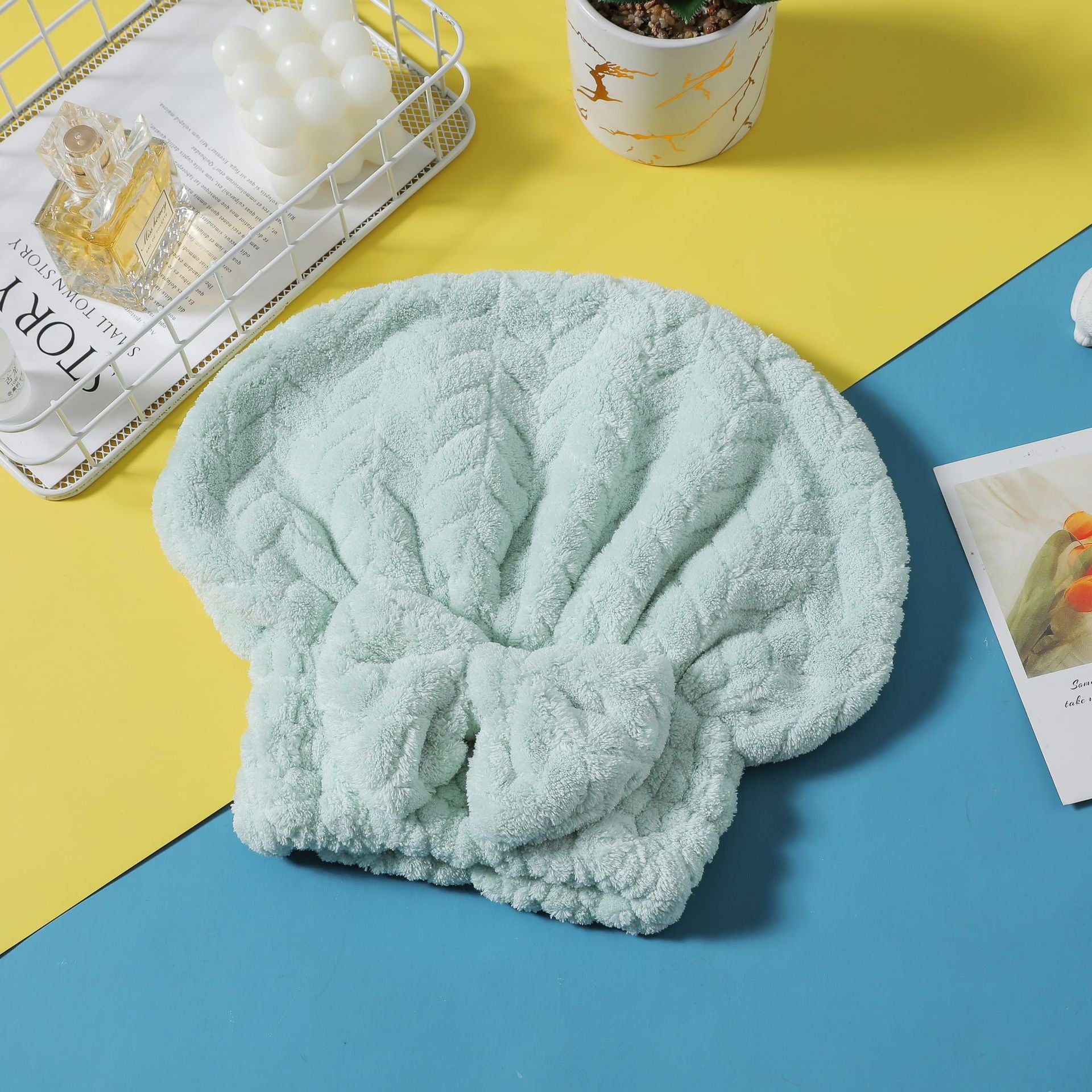 Coral Fleece Bowknot Hair Dryer Cap Quick Dry Hair Towel