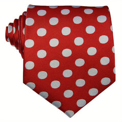 Men's Red Bottom Big Polka Dot Tie