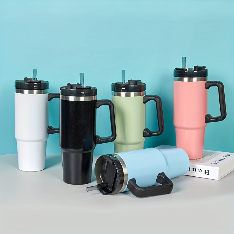 30oz Vacuum Insulated Car Tumbler with Handle and Lid for Coffee Water