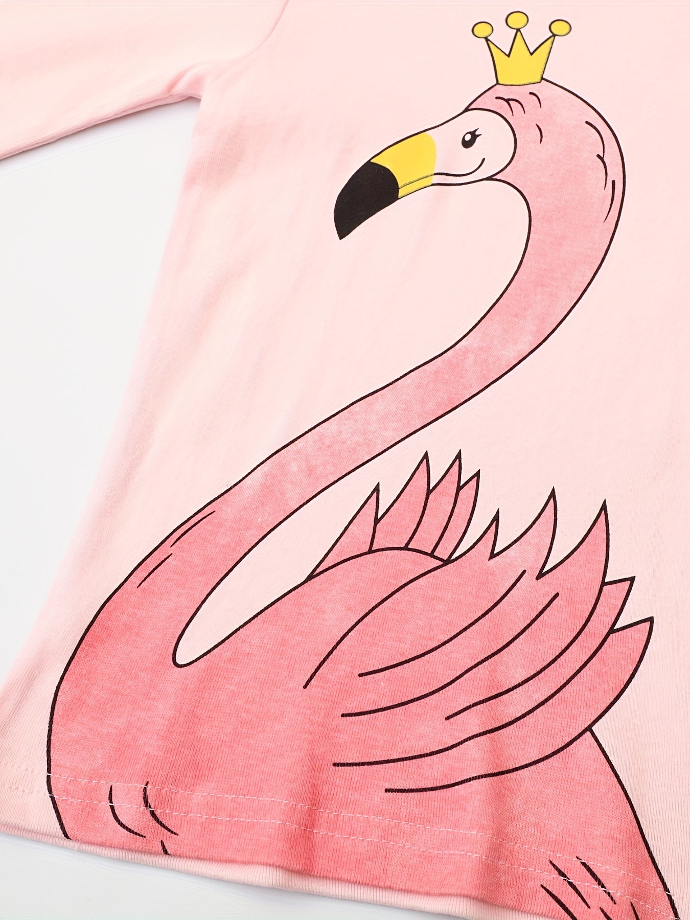 2pcs Toddler Girls Flamingo Graphic Pjs Set