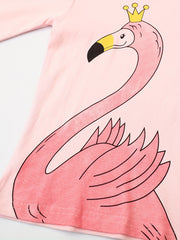 2pcs Toddler Girls Flamingo Graphic Pjs Set
