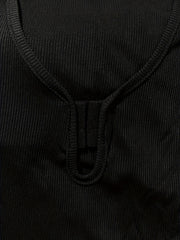 Asymmetrical Neck Ribbed Bodysuit Long Sleeve Sexy One Piece Bodysuit