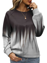 Ombre Crew Neck Sweatshirt for Women