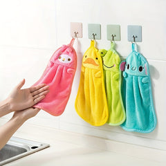 Fast Drying Coral Fleece Hanging Towel for Bathroom and Kitchen