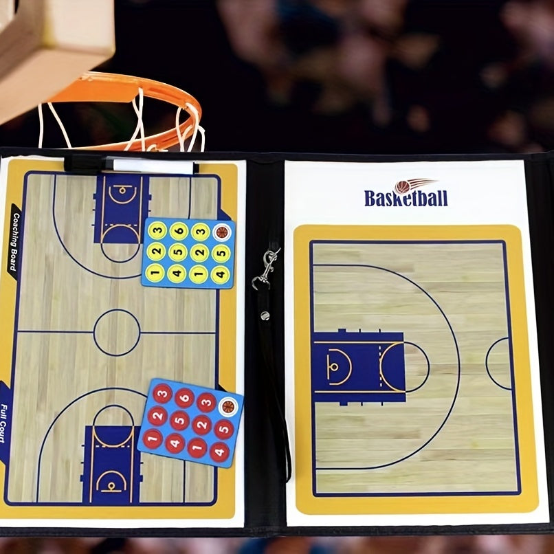 Professional Basketball Coach Tactical Board Set - Magnetic & Folding
