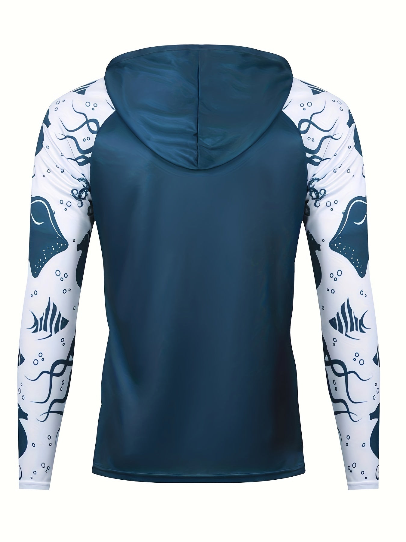 Men's Fish Pattern Hoodie Anti UV Sunscreen Fishing Shirt