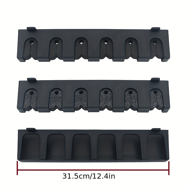 6 Hole Wall Mounted Fishing Rod Rack Durable Plastic Holder for Easy Storage