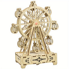 Wooden 3D Puzzle Ferris Wheel Music Box DIY Craft Kit