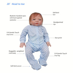 Soft Vinyl&Cloth Body Reborn Dolls w/ Rooted Hair Painted Reborn Dolls