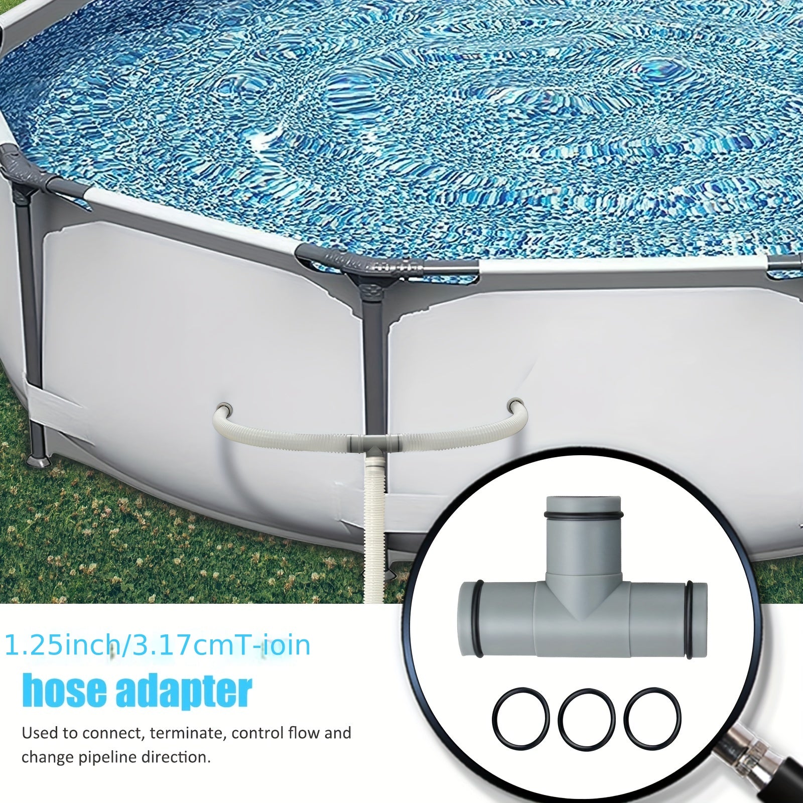 2 Pack 32mm Hose Parts for Inflatable Pool - PP Material Pipe Accessories