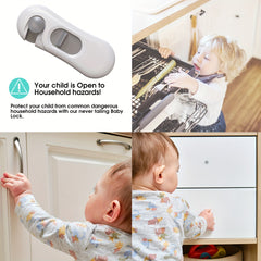 5pcs Child Safety Locks Cabinet Locks Baby Proofing Square Design