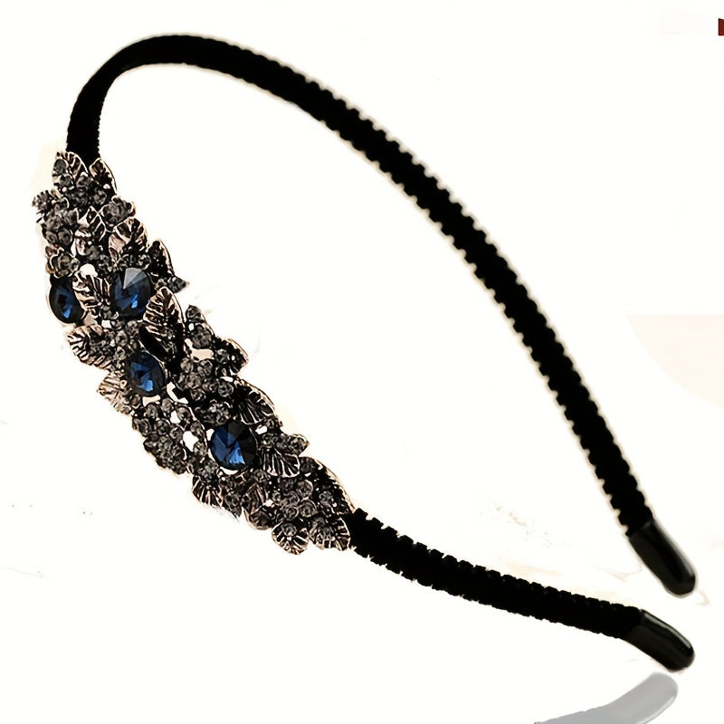 Crystal Flower Hair Band Head Jewelry Rhinestone Non Slip Hair Hoop