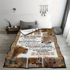Lion Pattern Blanket for Indoor/Outdoor Use - Camping Gift