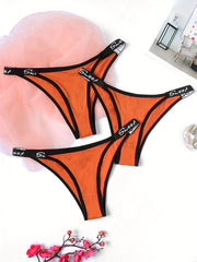 3pcs Letter Print Panties Low Waist Intimates Women's Lingerie
