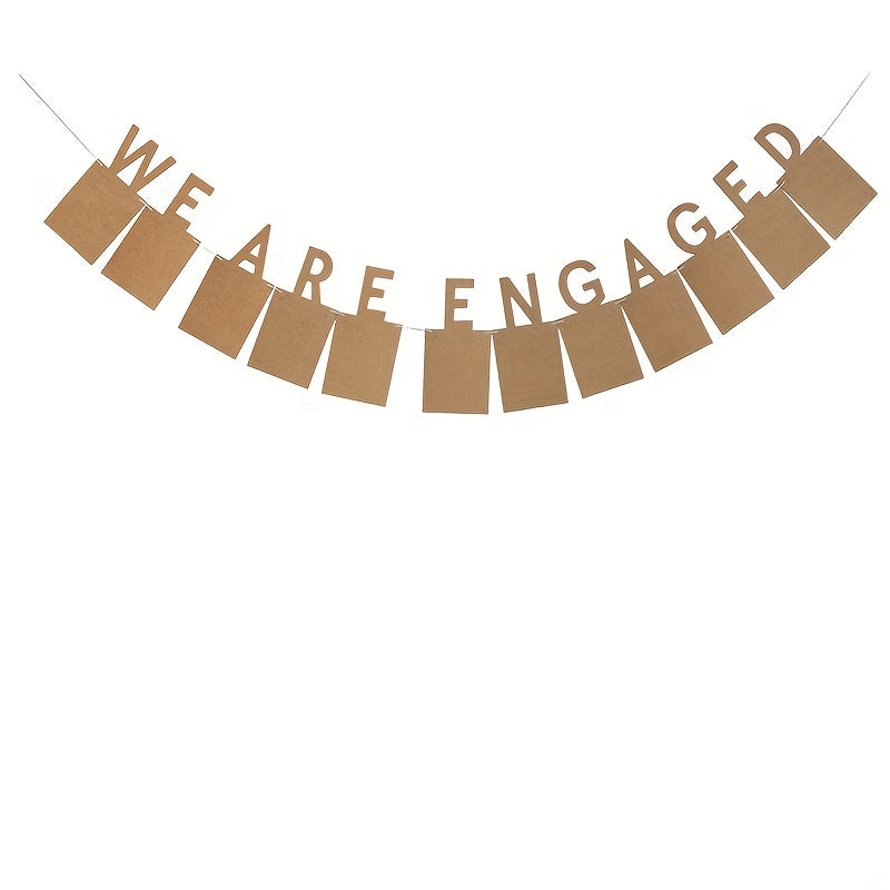 We Are Engaged Wedding Party Photo Frame Pull Flag - Decoration Supplies