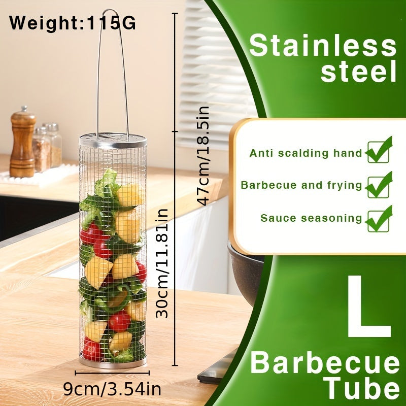 Stainless Steel BBQ Cage Grilling Net Outdoor Camping Barbecue Tool