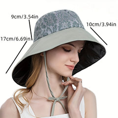 Wide Brim Fisherman Hat Lace Embroidery Sunshade Travel Beach Hats