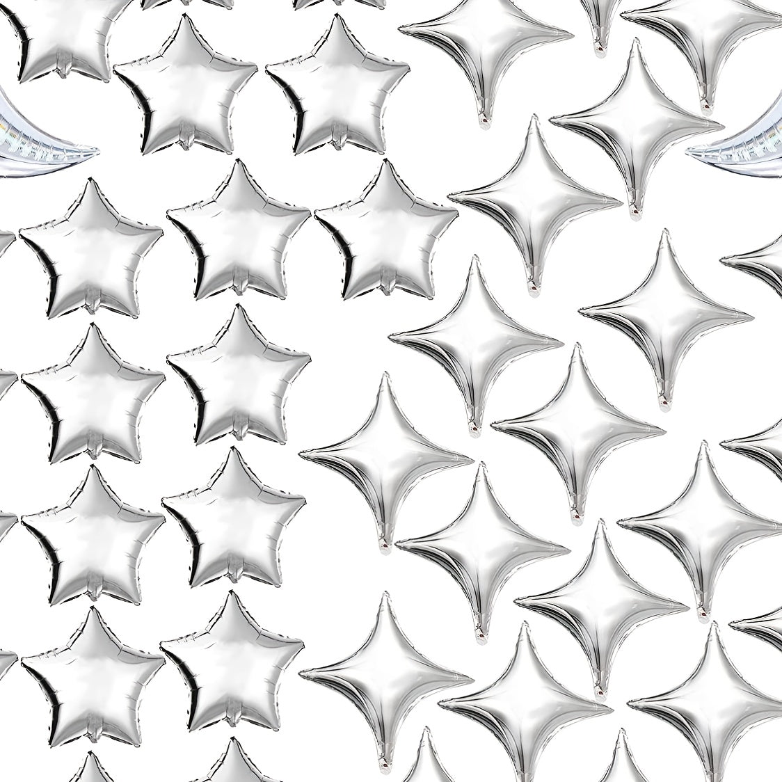 42Pcs Moon & Star Foil Balloons for Graduation Baby Shower Wedding