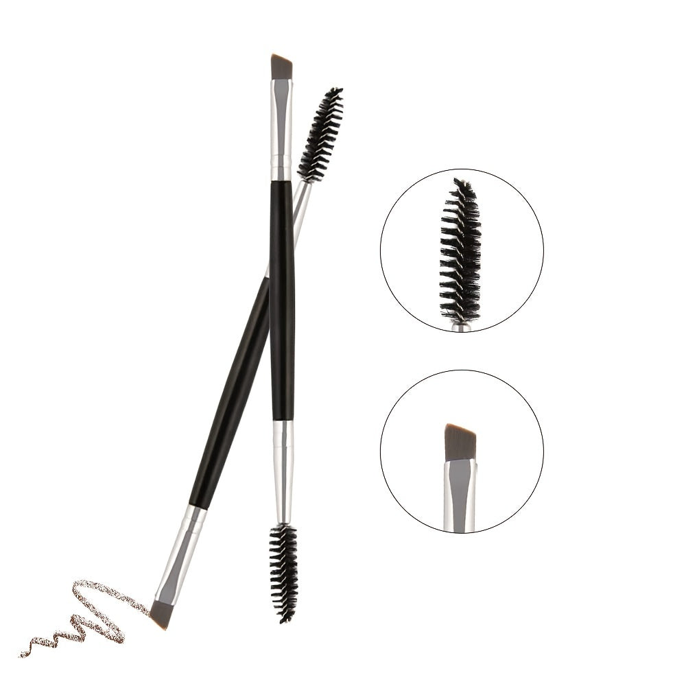 2 Pcs Double Ended Eyebrow Brush & Spoolie for Brow Powder