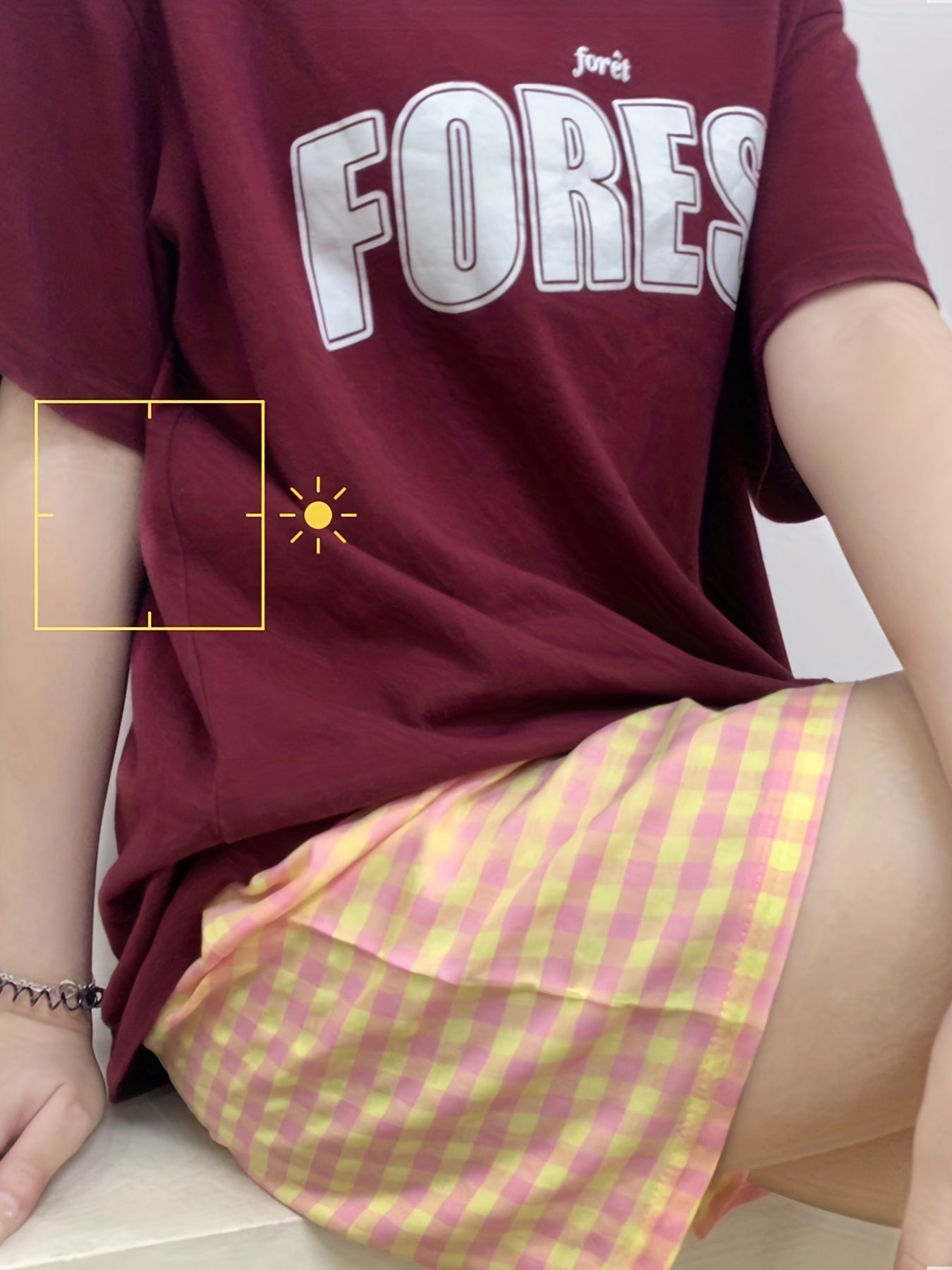 2pcs Plaid Lounge Shorts Soft Elastic Waistband Womens Loungewear