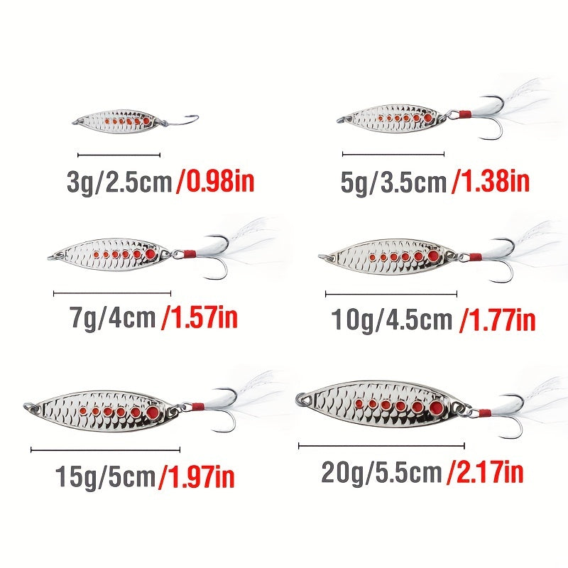 Fish Scale Sequin Spoon Fishing Lure Metal Spinner Bait 3g 20g 0.71oz Rattling