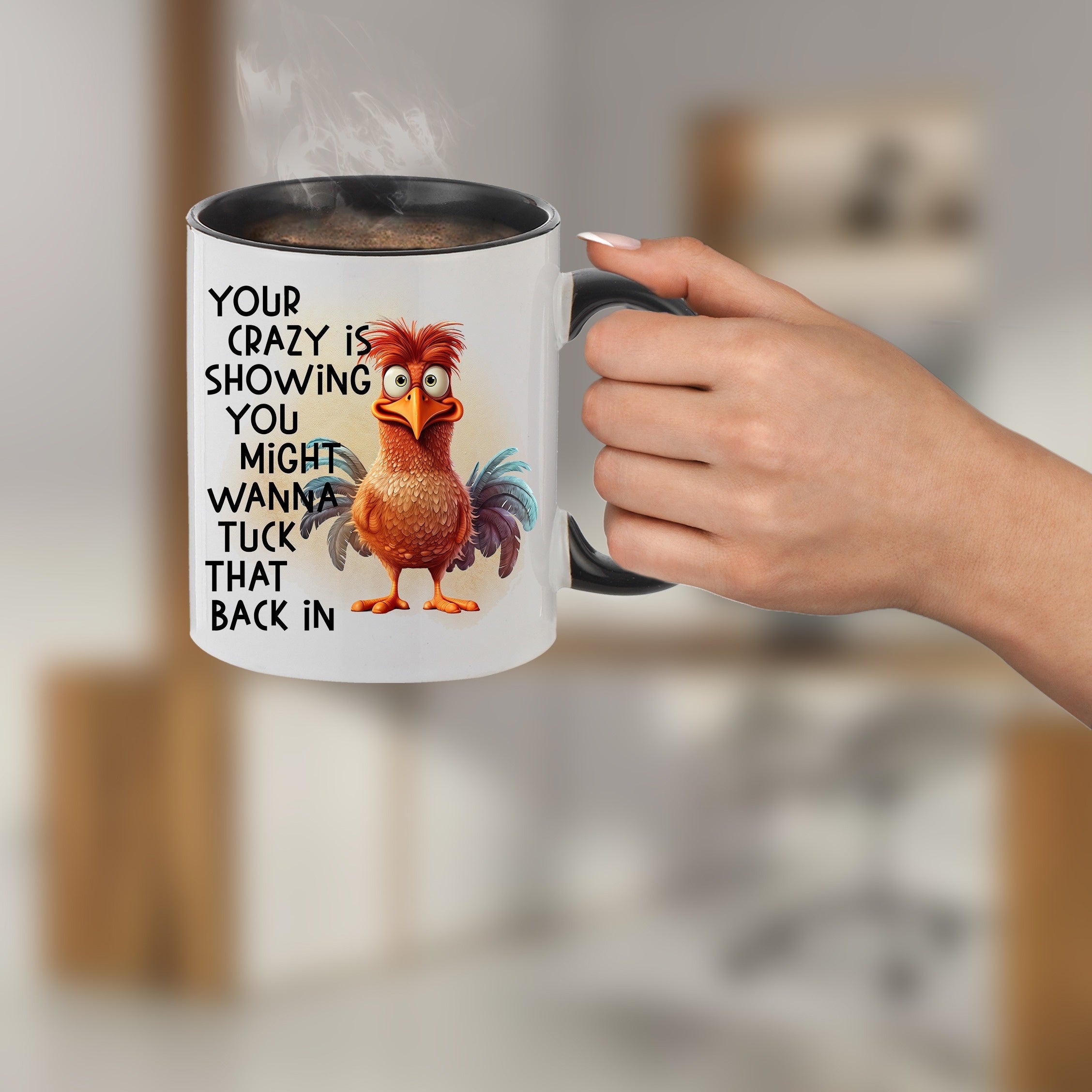 11 1oz 330ml Chicken Pattern Ceramic Cup Creative Cartoon Coffee Cup