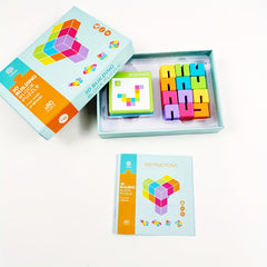 Wooden 3D Building Blocks Puzzle Set Educational Toy for Kids