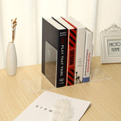 Acrylic Bookends Clear 8 pcs Stopper for Books Movies CDs Bedroom Library Office